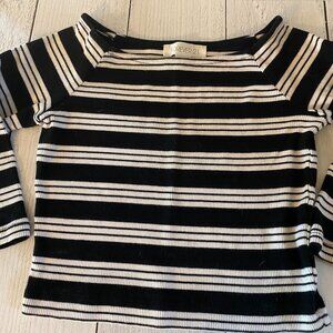 Forever 21 black & white striped crop top- S